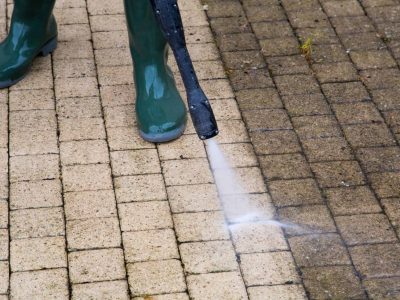 pressure washing cement pavers